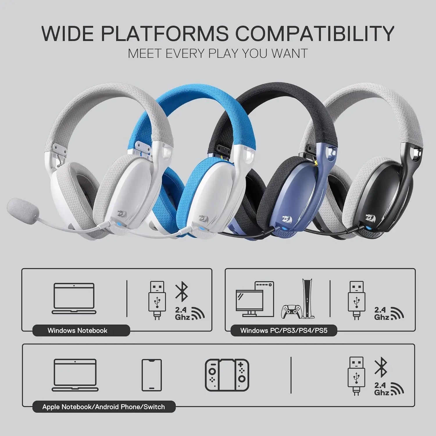 REDRAGON Bluetooth Wireless Gaming Headset