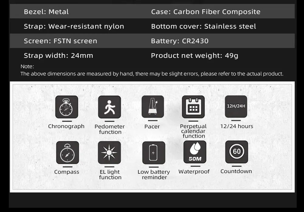 NORTH EDGE Alps Carbon Fibre Smart Watch