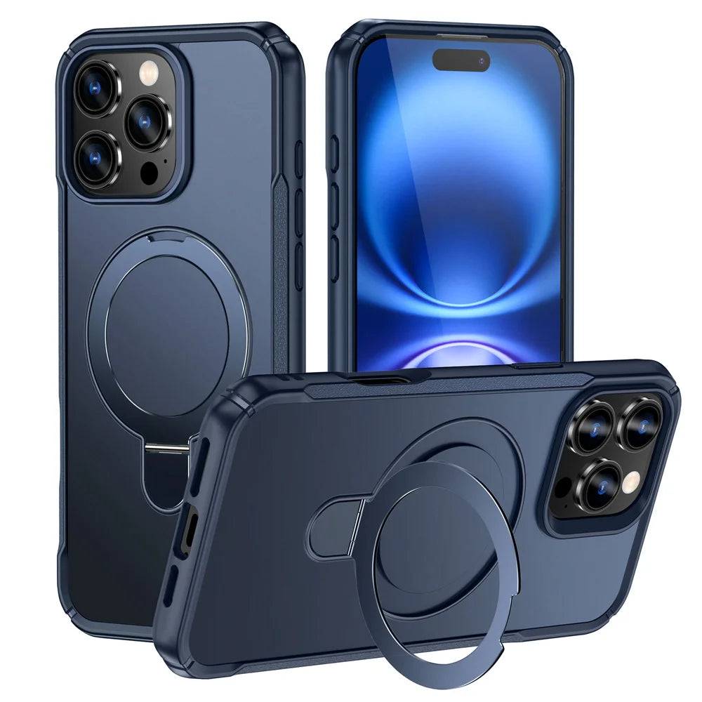 Magsafe Shockproof Case for iPhone with Rotating Stand