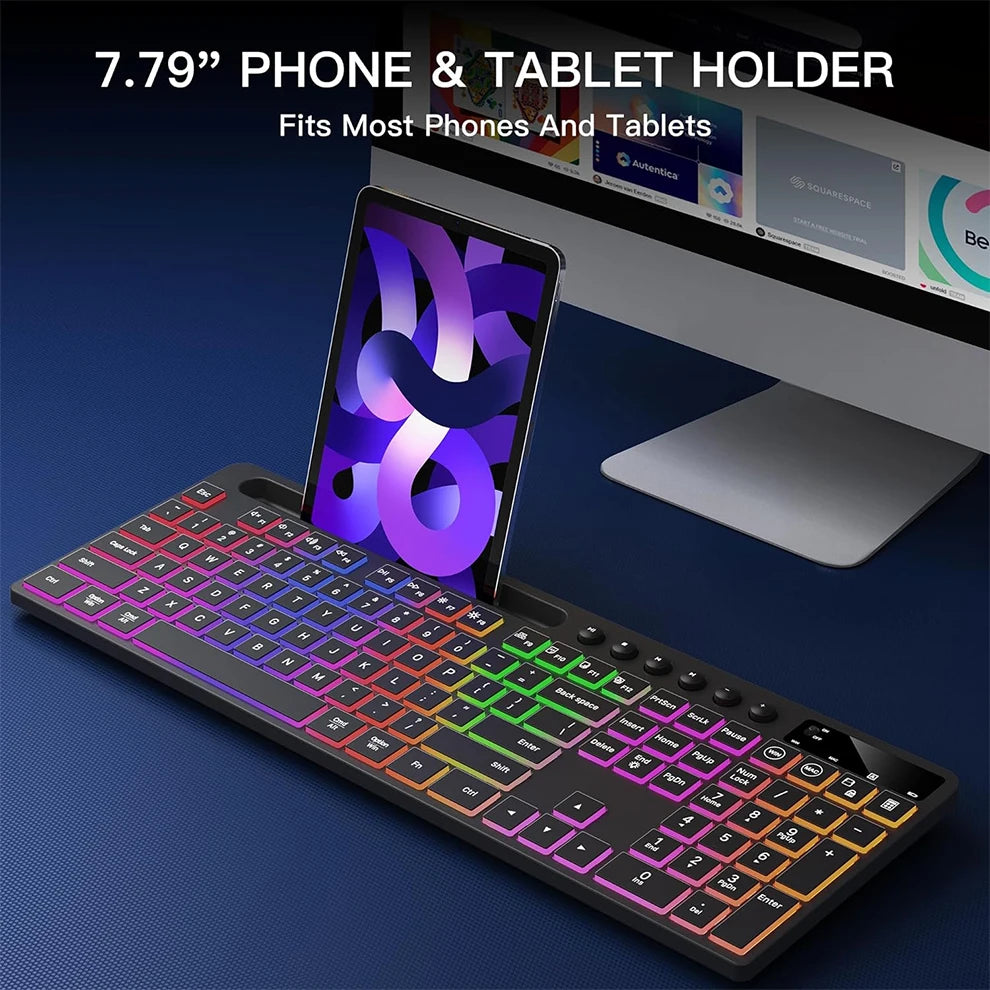 JOMAA Backlit Rechargeable Wireless Keyboard and Mouse Combo