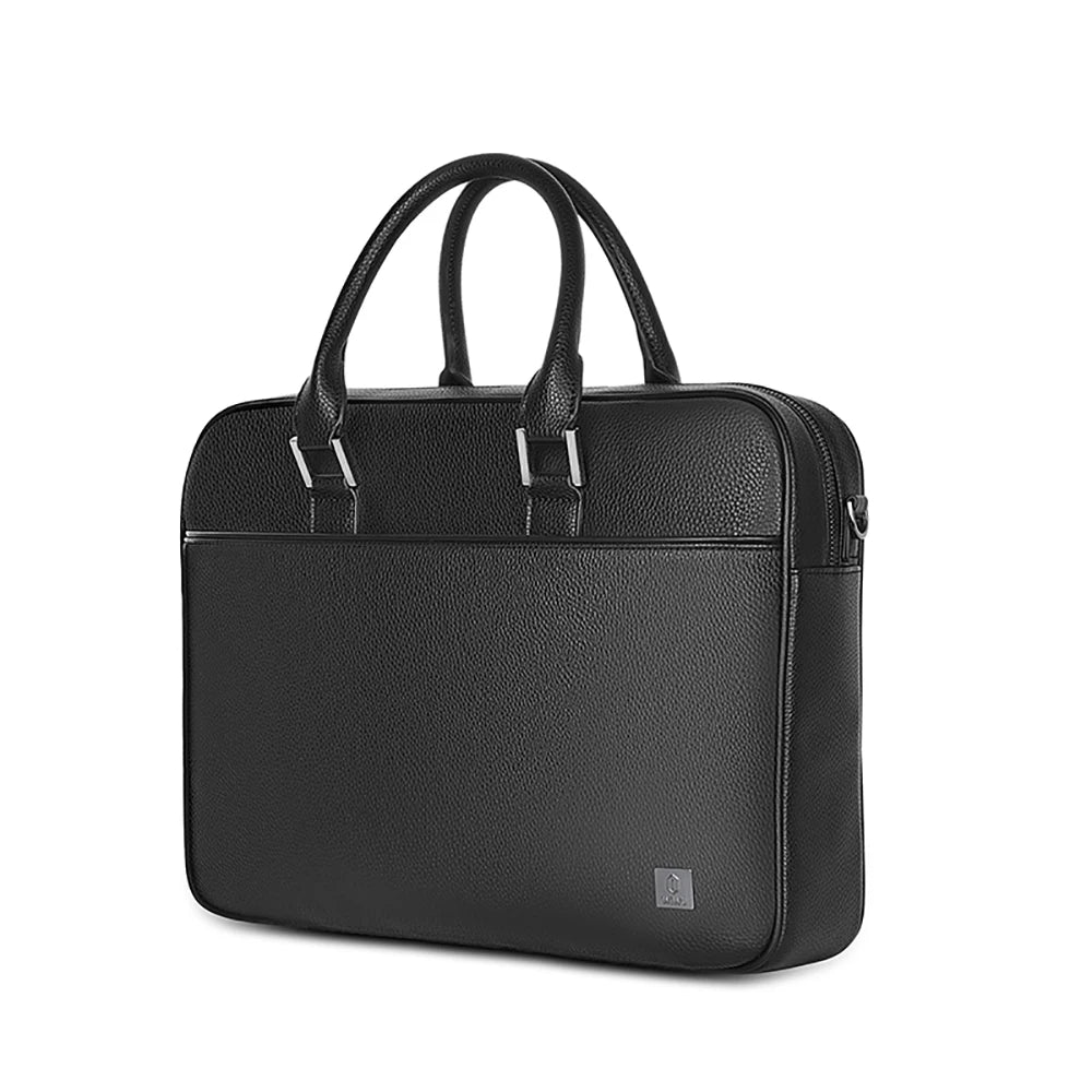 WiWU Fingerprint Lock 16" Leather Notebook and Laptop Bag