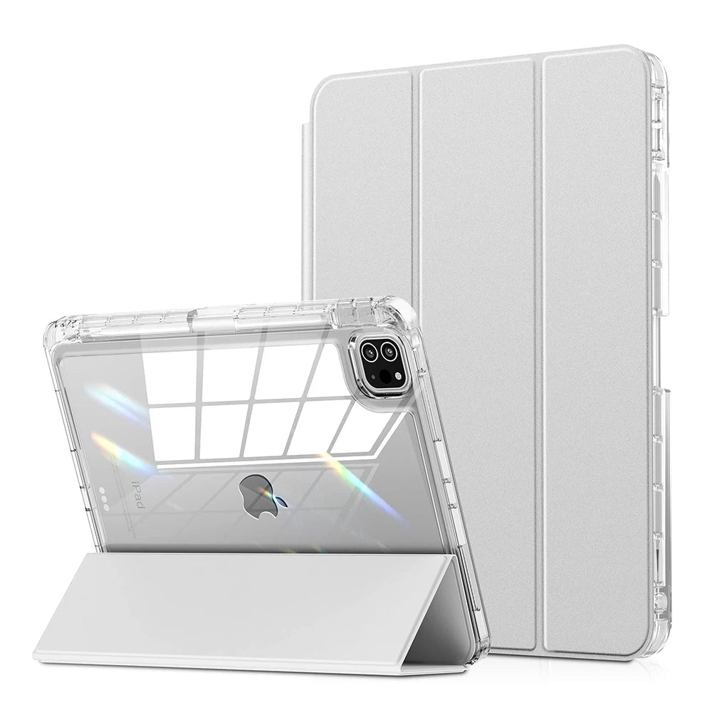 HANSONG Transparent Protective iPad Case with Stylus Holder