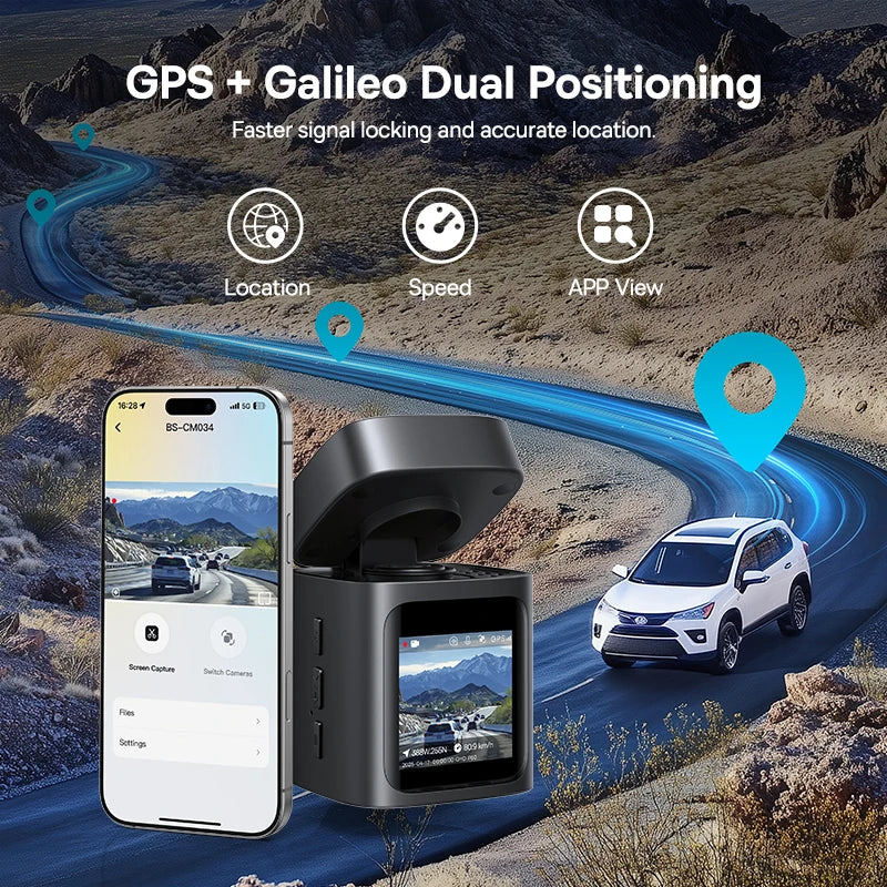 BASEUS PrimeTrip VD1 3K Front and Rear GPS Dash Cam