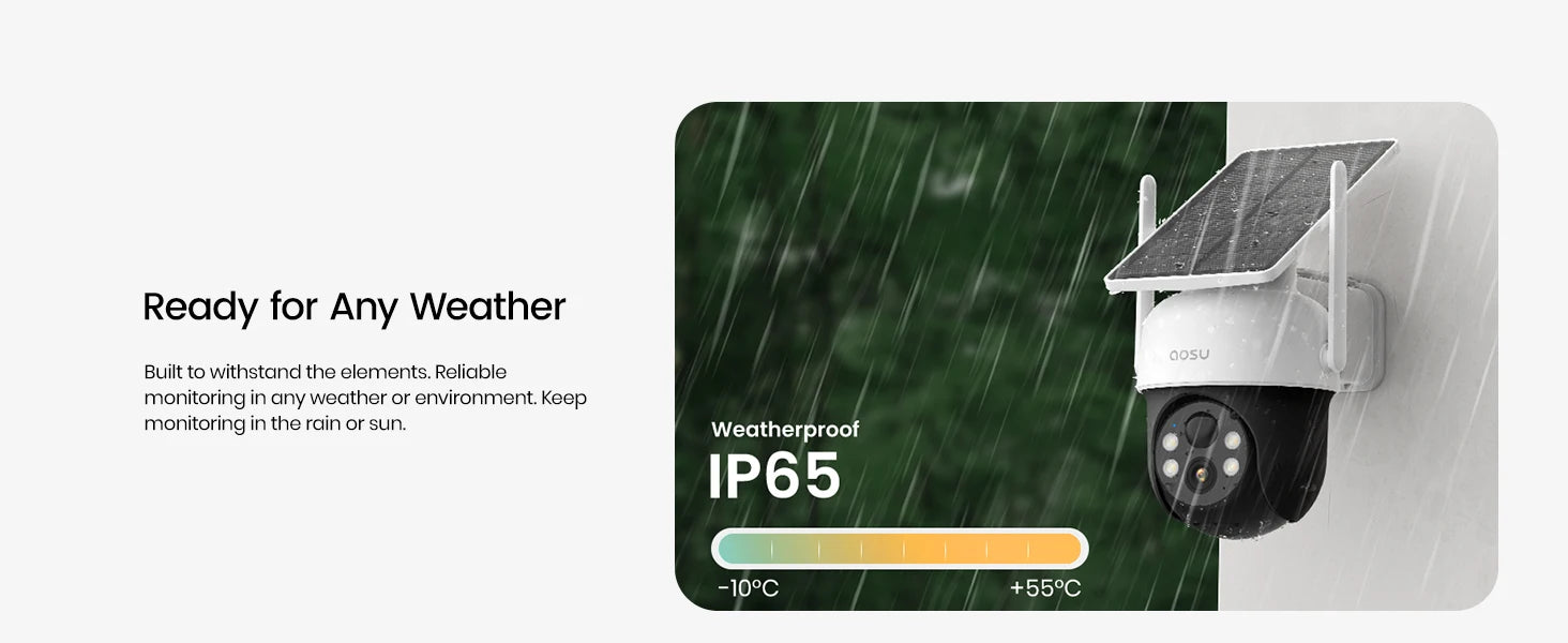 AOSU 3MP Solar Powered Wireless Home Security Camera