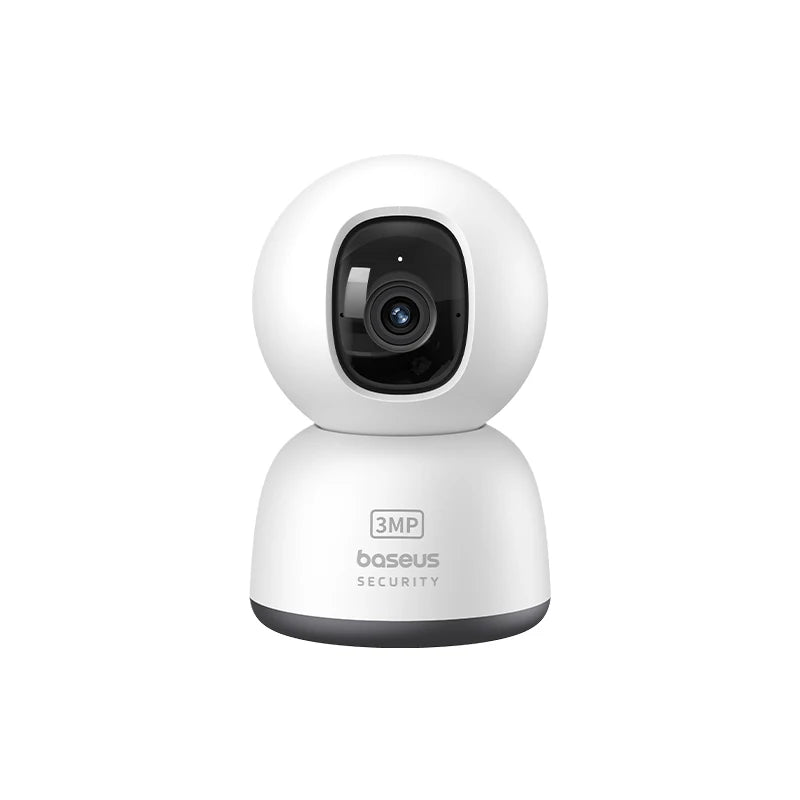 White security camera with 'baseus' branding on a white background