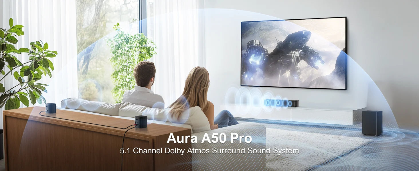 ULTIMEA Aura A50 Pro 5.1 Wireless Sound Bar with Dolby Atmos