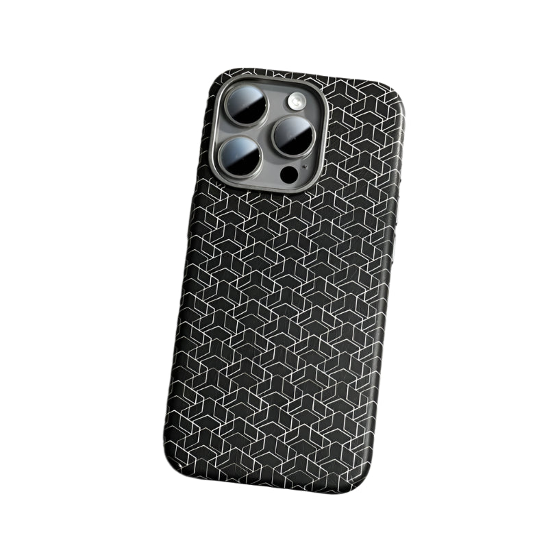 Geometric Pattern Leather MagSafe Case for Apple iPhone