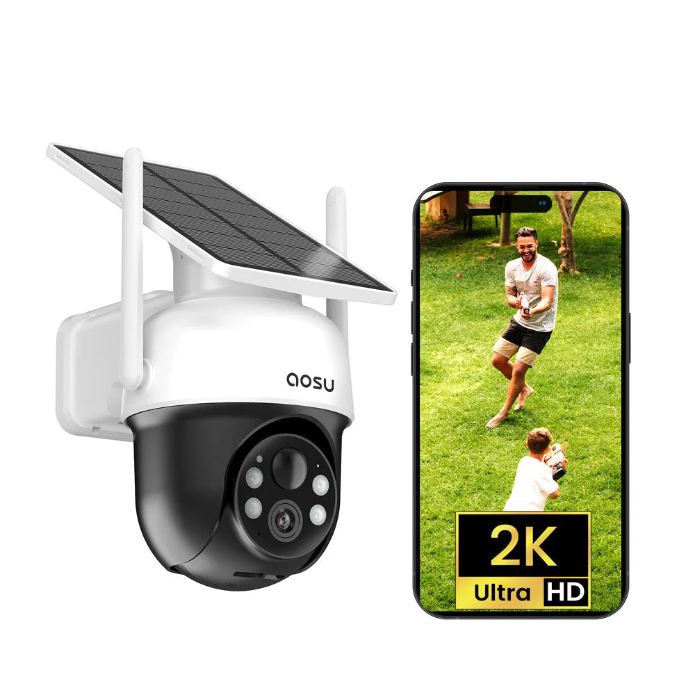 AOSU 3MP Solar Powered Wireless Home Security Camera