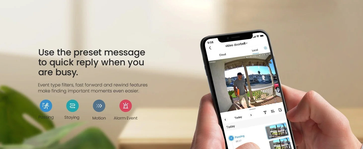 AOSU 5MP Rechargeable Wireless Doorbell Camera