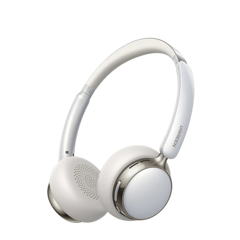 White headphones on a white background