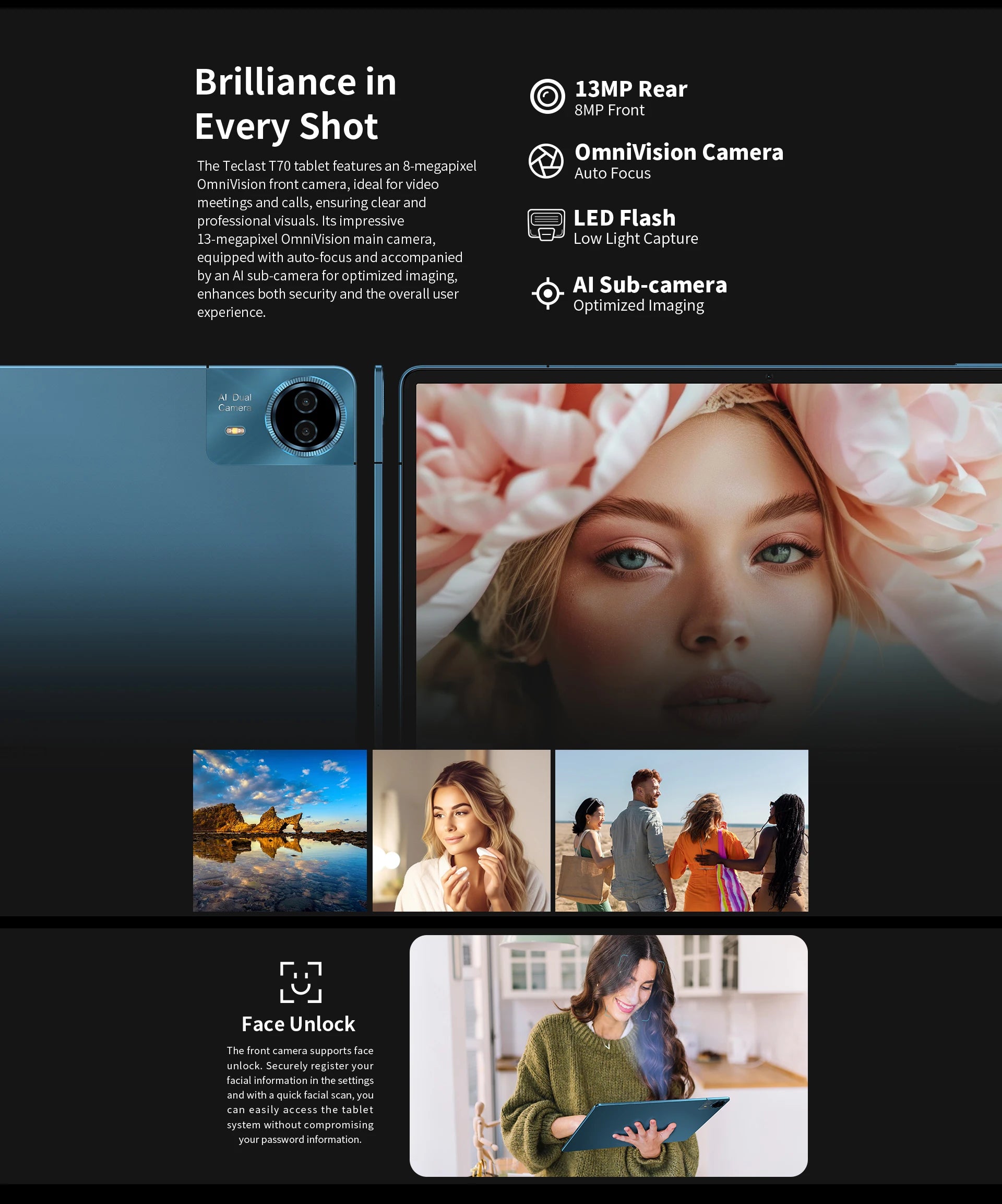 TECLAST T70 14" FHD 4G Android Tablet - 256GB, Blue