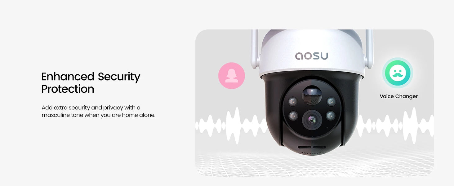 AOSU 3MP Solar Powered Wireless Home Security Camera