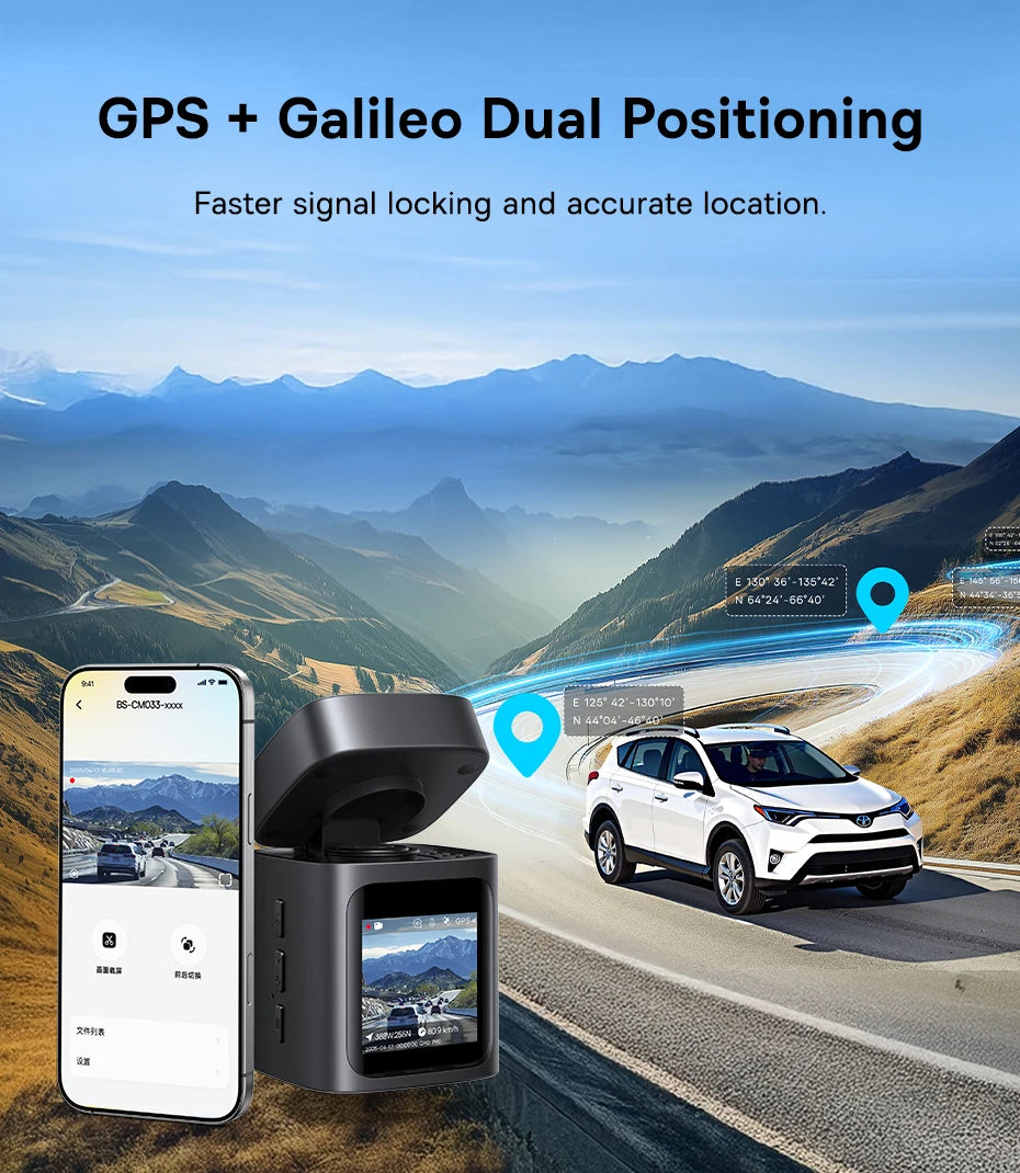 BASEUS PrimeTrip VD1 3K Front and Rear GPS Dash Cam