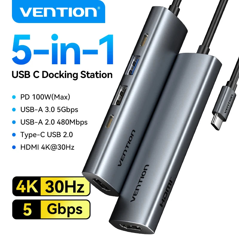 VENTION 5in1 Multiport Adapter and Docking Station