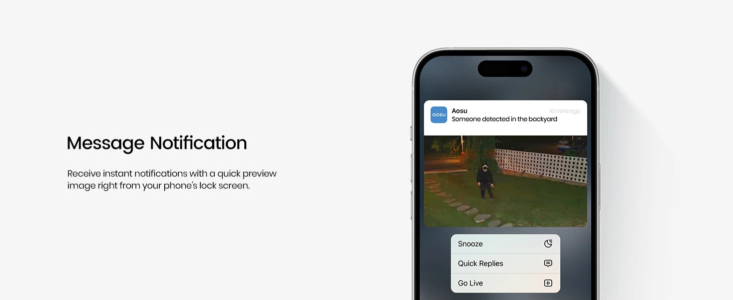 AOSU 3MP Solar Powered Wireless Home Security Camera