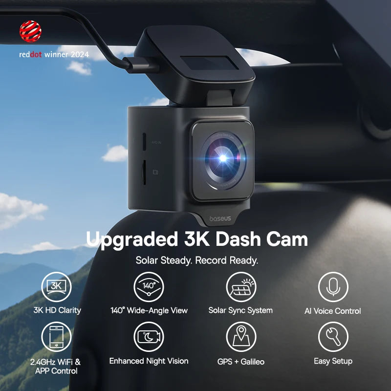 BASEUS PrimeTrip VD1 3K Front and Rear GPS Dash Cam