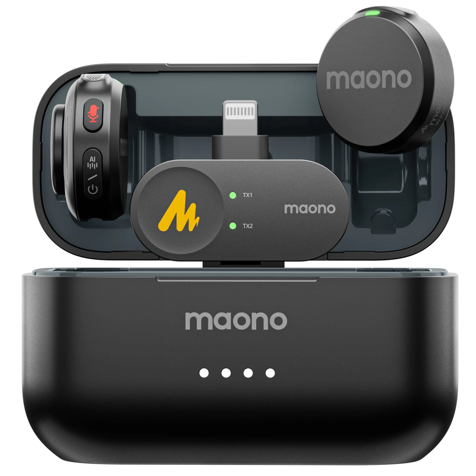 MAONO Wave T5 Mini Wireless Microphone with Voice Filters
