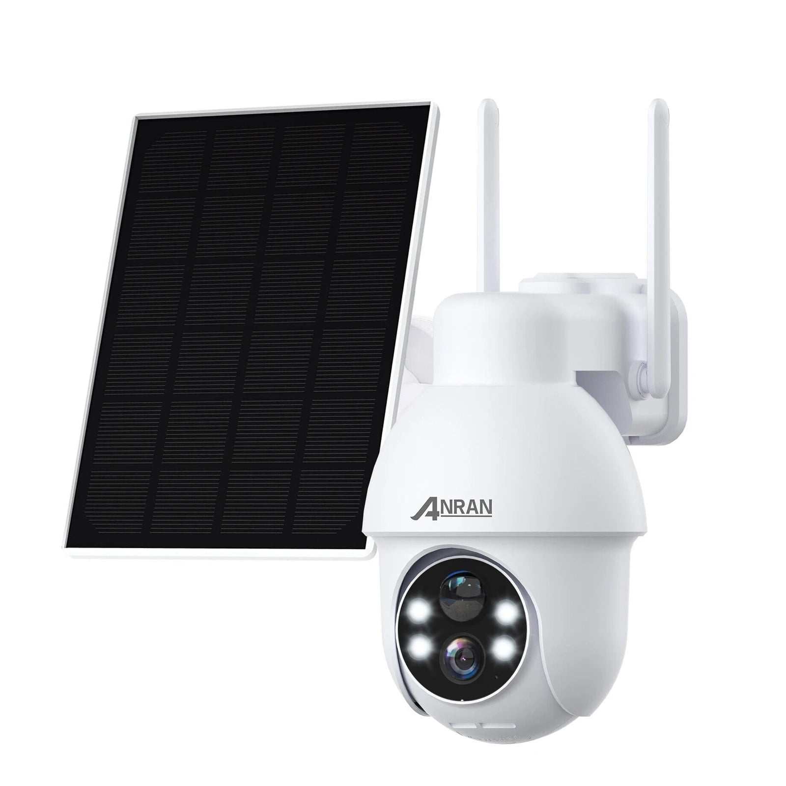 Anran security camera with solar panel on a white background.