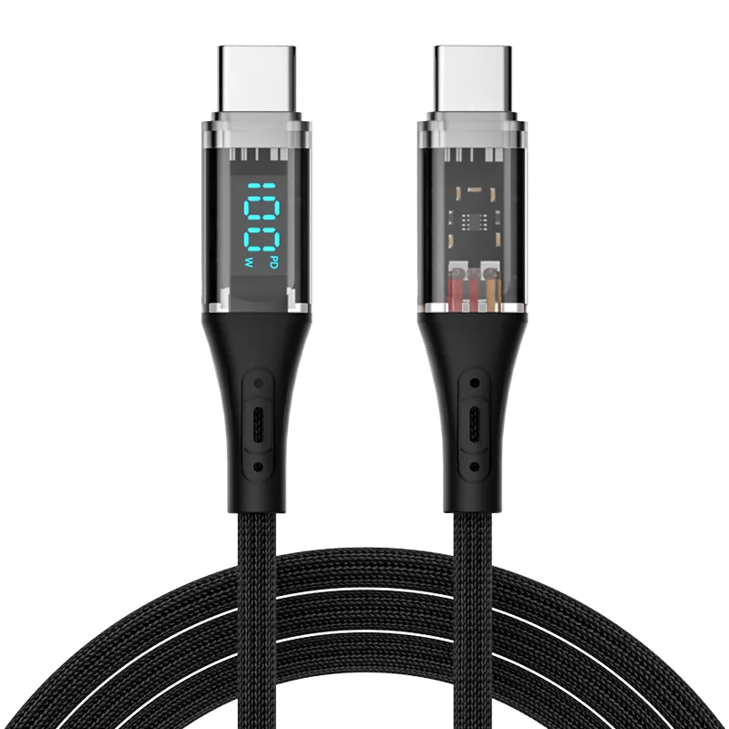 KUULAA 100W Type-C to Type-C Charging and Data Cable with Power Display