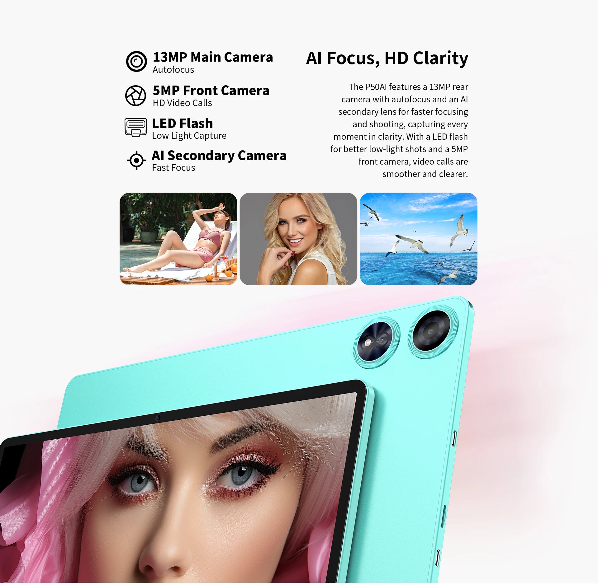 TECLAST P50 Ai 11" WiFi Android Tablet - 128GB, Teal