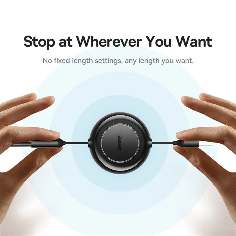 BASEUS Bright Mirror Series 3in1 Retractable USB Charging Cable