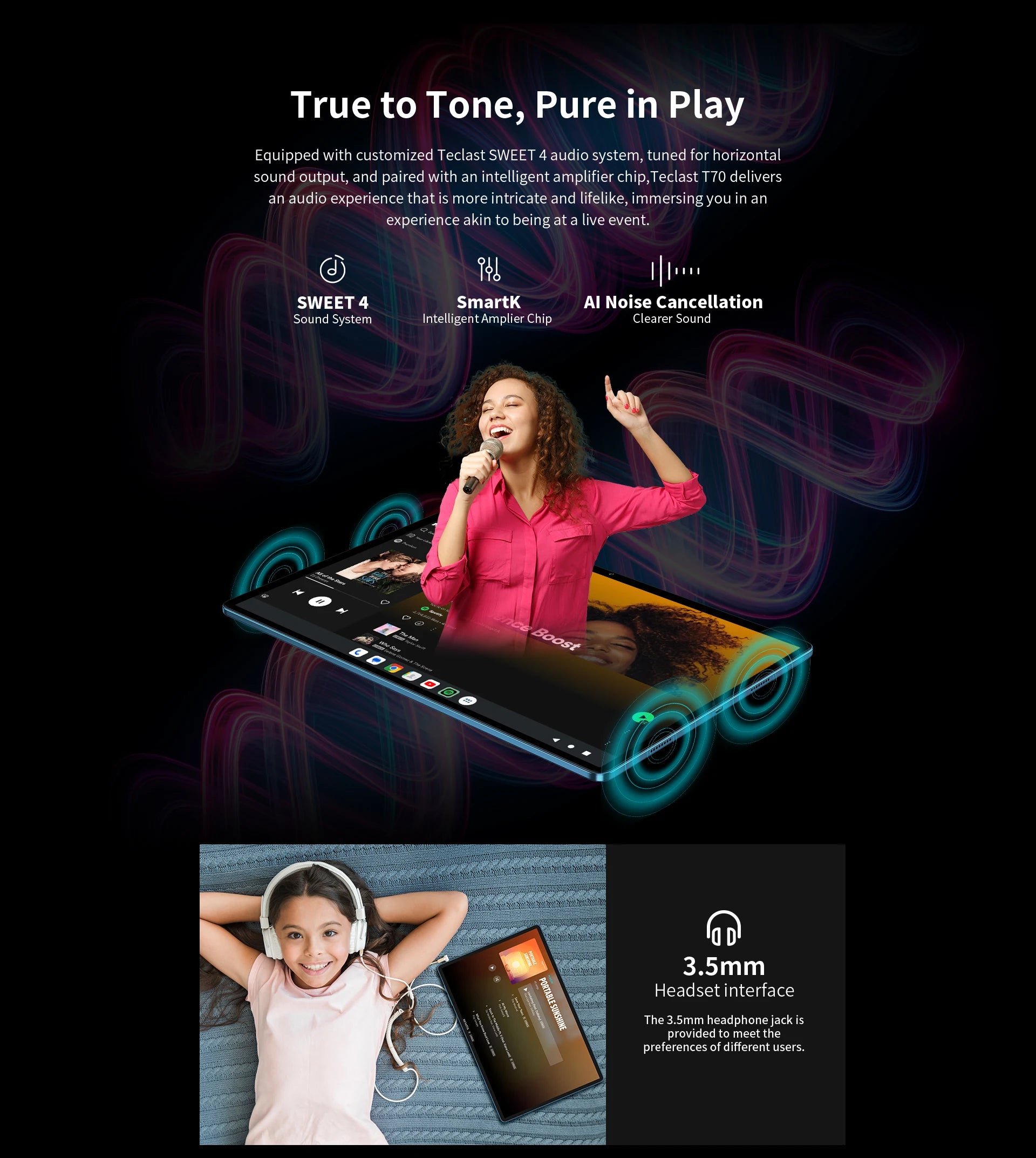 TECLAST T70 14" FHD 4G Android Tablet - 256GB, Blue