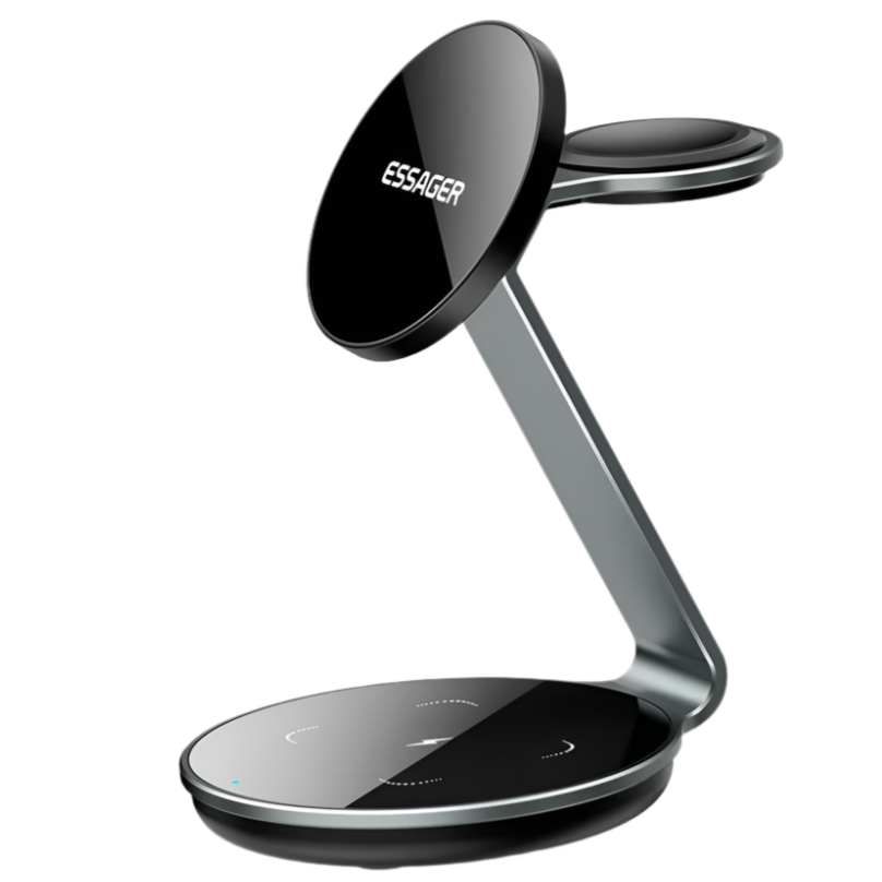 ESSAGER 3in1 15W Desktop Magnetic Wireless Charging Stand