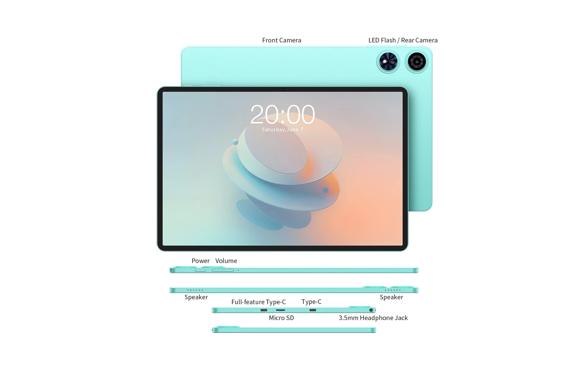 TECLAST P50 Ai 11" WiFi Android Tablet - 128GB, Teal
