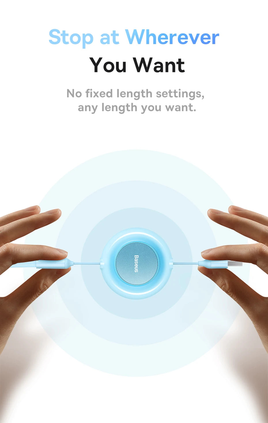 BASEUS Bright Mirror Series 3in1 Retractable USB Charging Cable