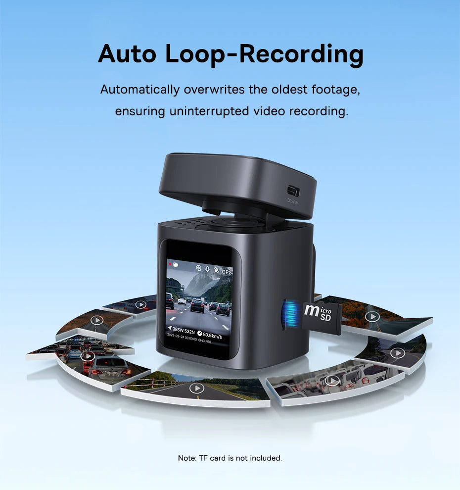 BASEUS PrimeTrip VD1 3K Front and Rear GPS Dash Cam