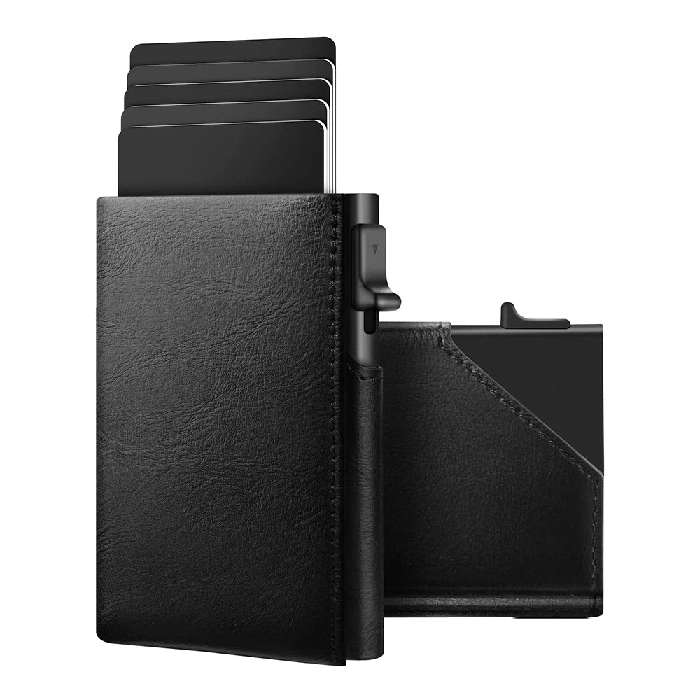 YE TREE Leather Pop-up Smart Wallet with RFID Blocking