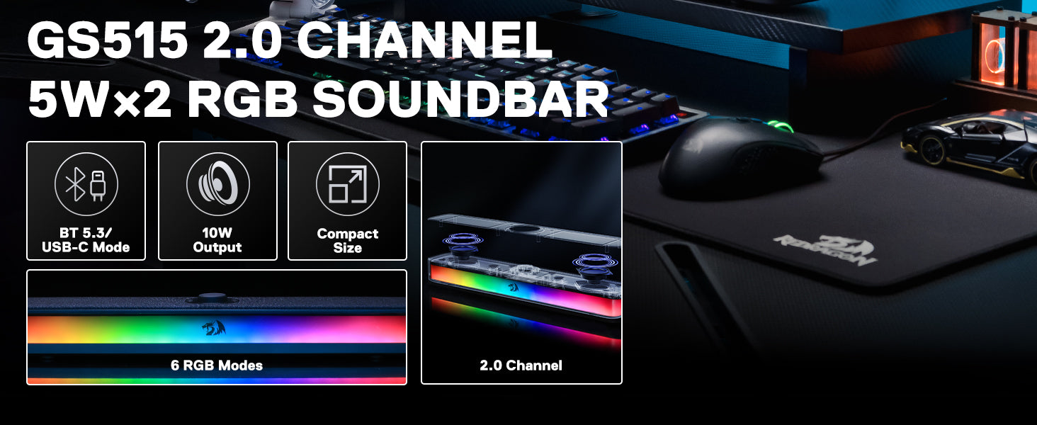 REDRAGON GS515 RBG Bluetooth Gaming Speakers
