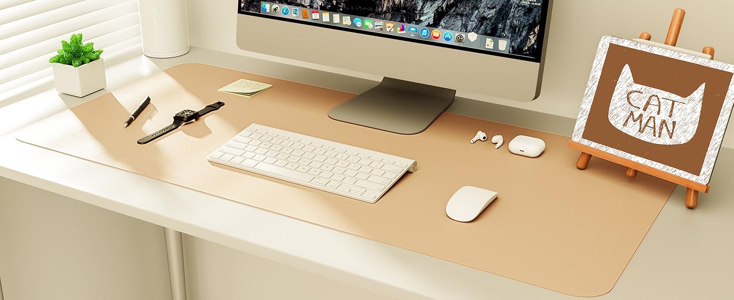 YSAGi Double-Sided PU Leather and Cork Desk Mat