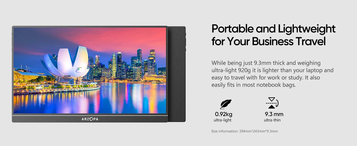 ARZOPA A1M Full HD 17.3" Portable Monitor with Integrated Stand