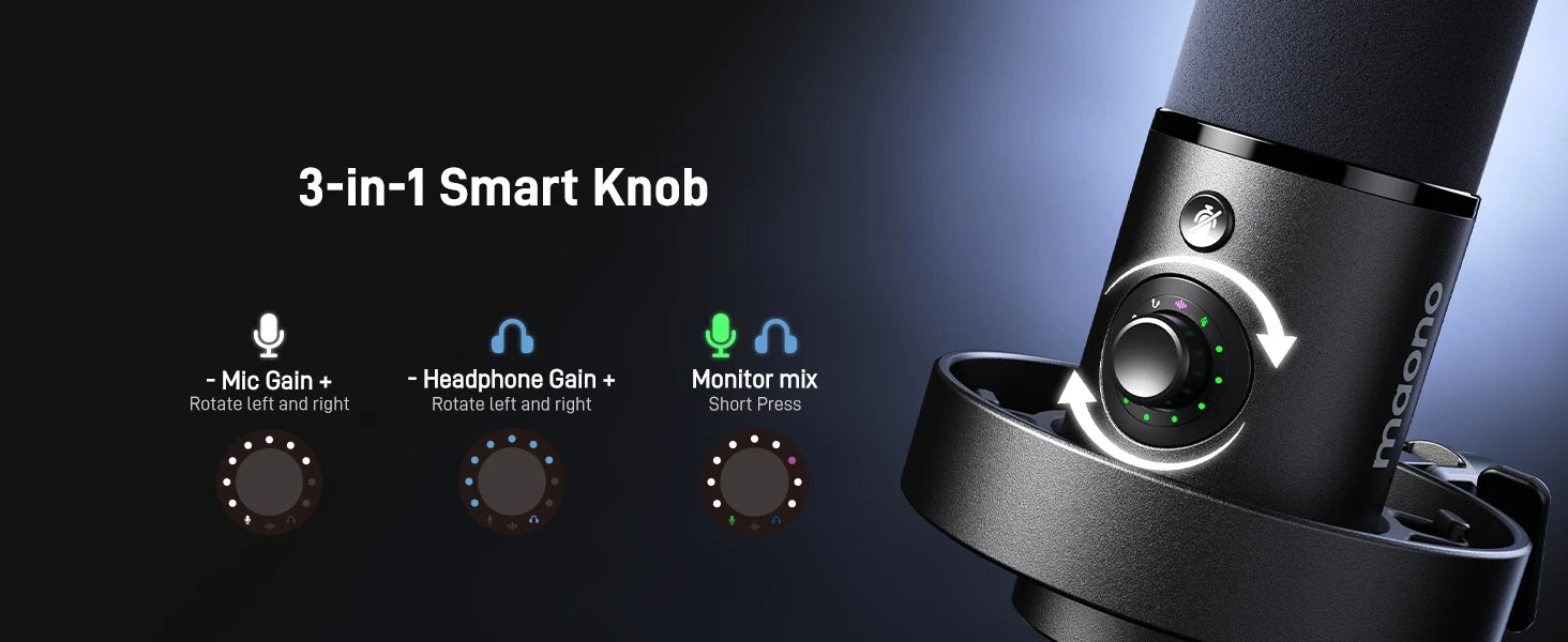 MAONO PD300X Dynamic Streaming Microphone & Stand