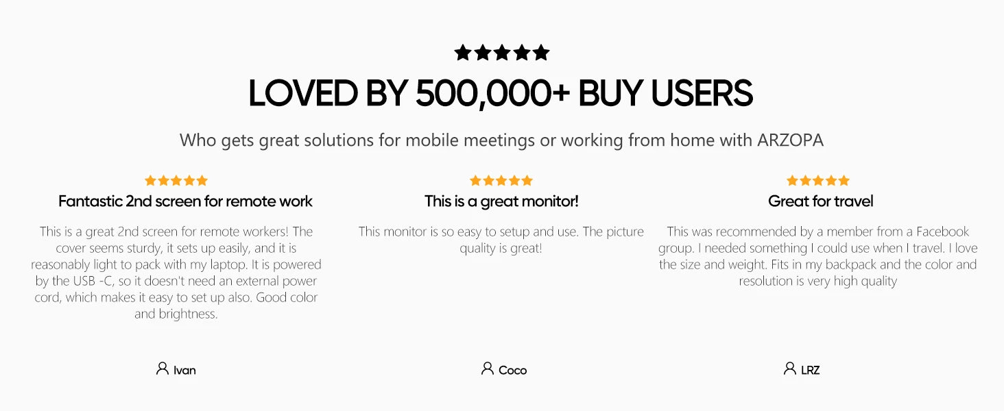 ARZOPA Z1C Full HD 16.1" Portable Monitor with Integrated Stand