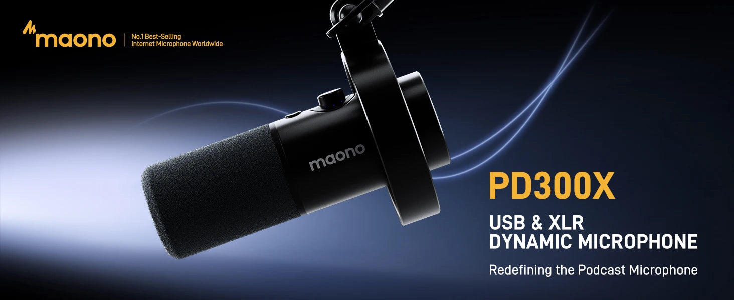MAONO PD300X Dynamic Streaming Microphone & Stand