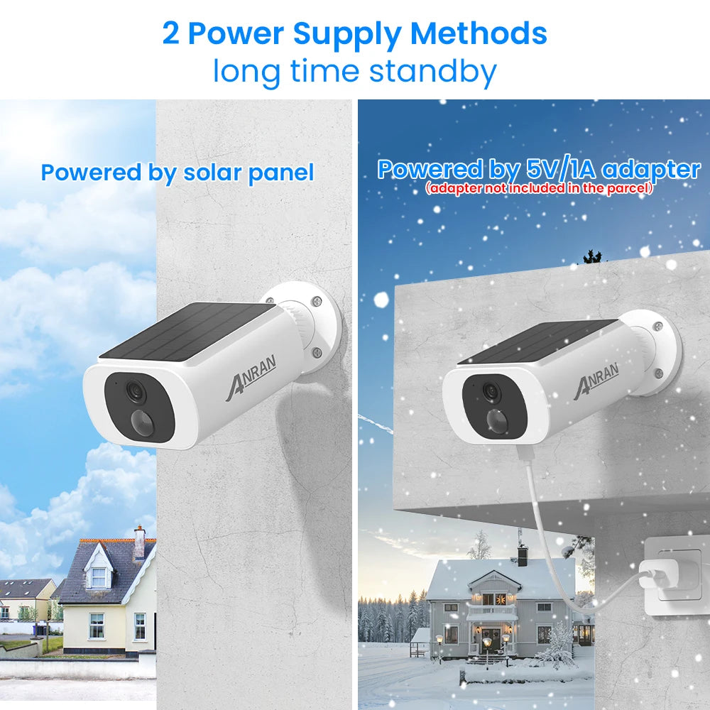 ANRAN 3MP Solar Powered Smart Home Security Camera Kit
