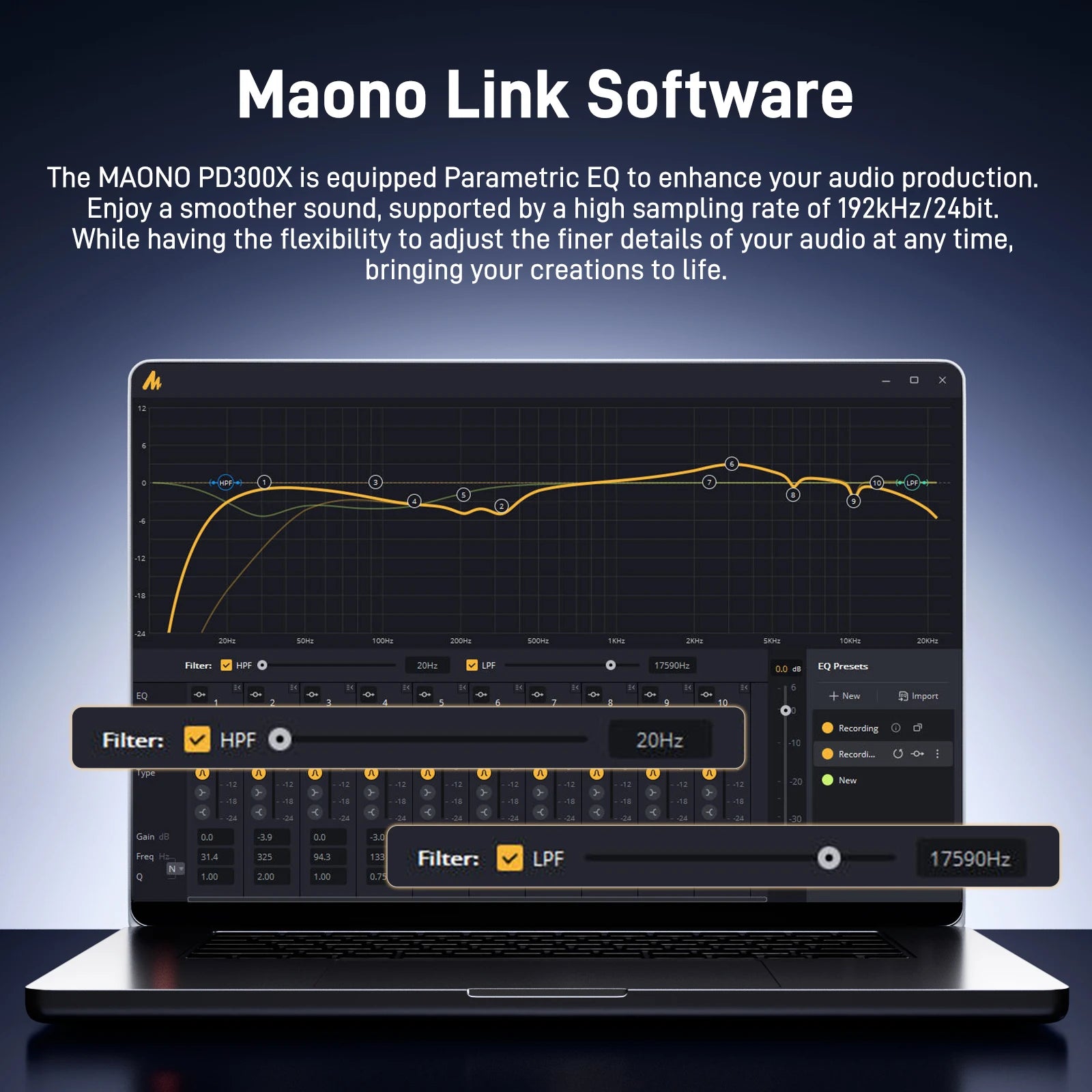 MAONO PD300X Dynamic Streaming Microphone & Stand