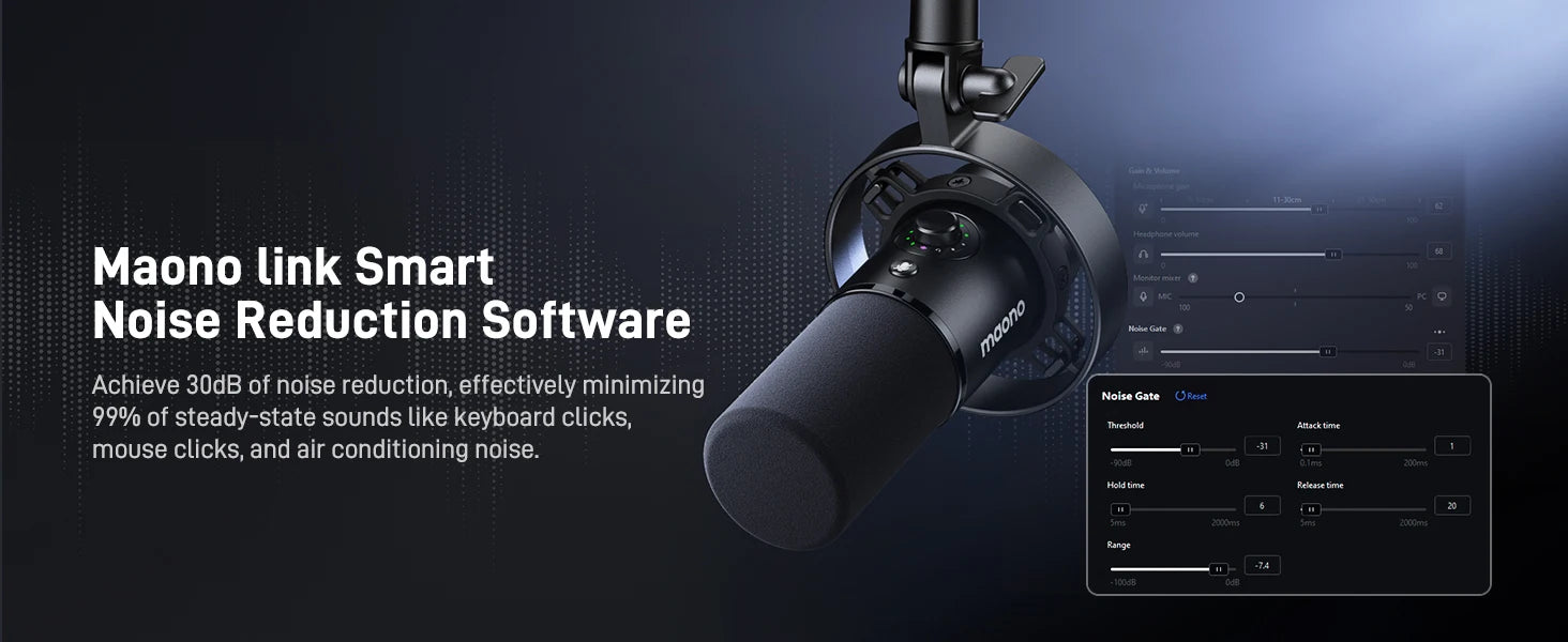MAONO PD300X Dynamic Streaming Microphone & Stand