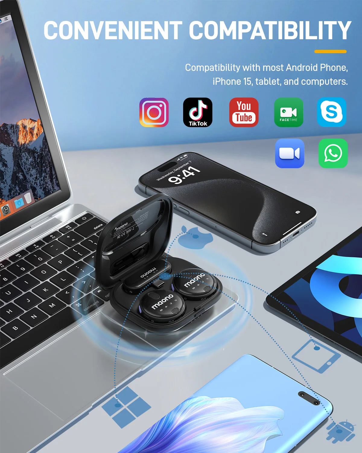 MAONO WM620 Professional Lavalier Wireless Microphone