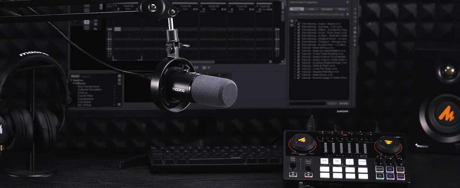 MAONO PD300X Dynamic Streaming Microphone & Stand