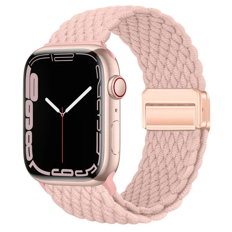 Braided Solo Loop Strap with Pink Clasp for Apple Watch
