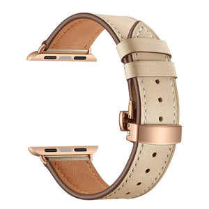 Classic Leather Band with Pink Clasp for Apple Watch
