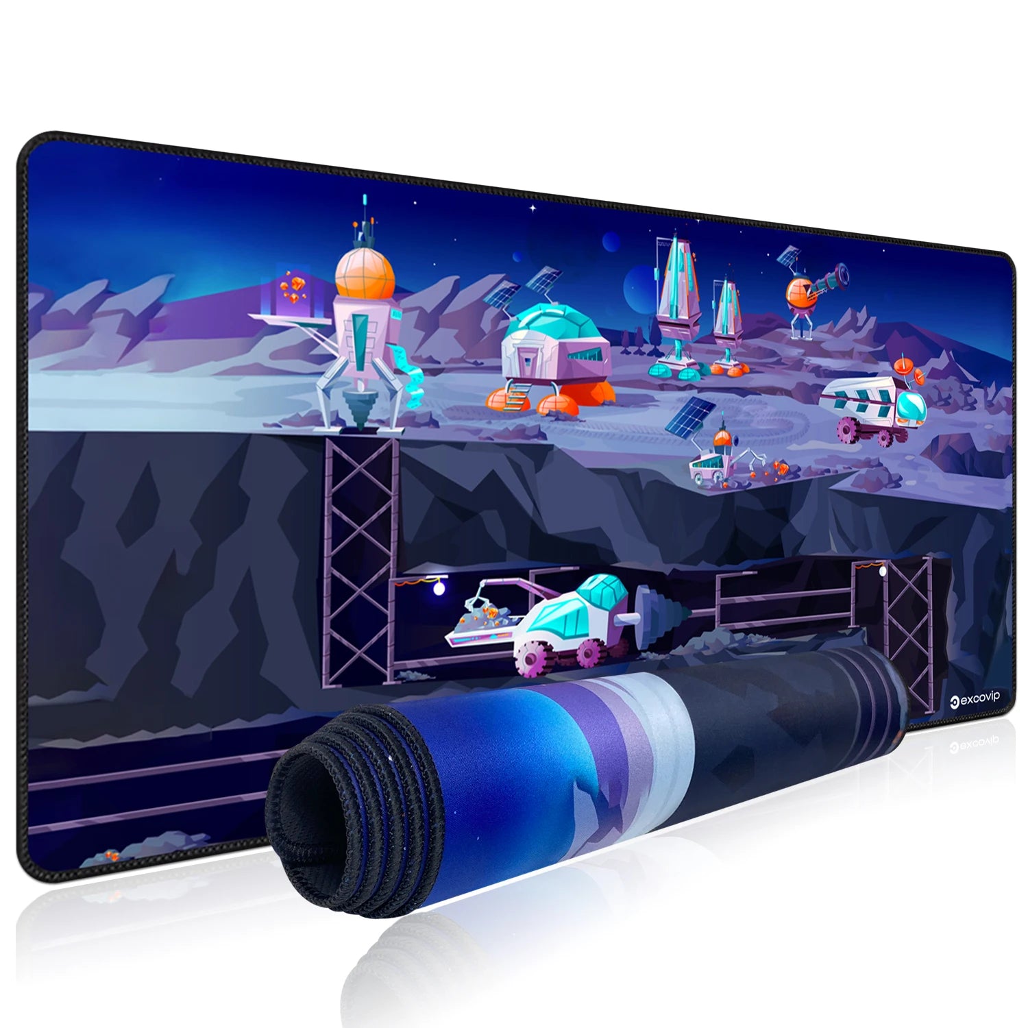 EXCO Space Mining Gaming Keyboard & Mouse Pad

