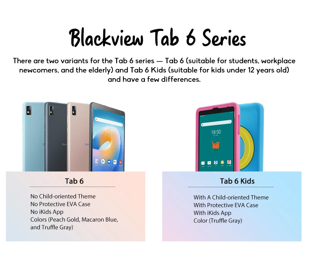 BLACKVIEW Tab 6 8" 4G Android Tablet - 32GB