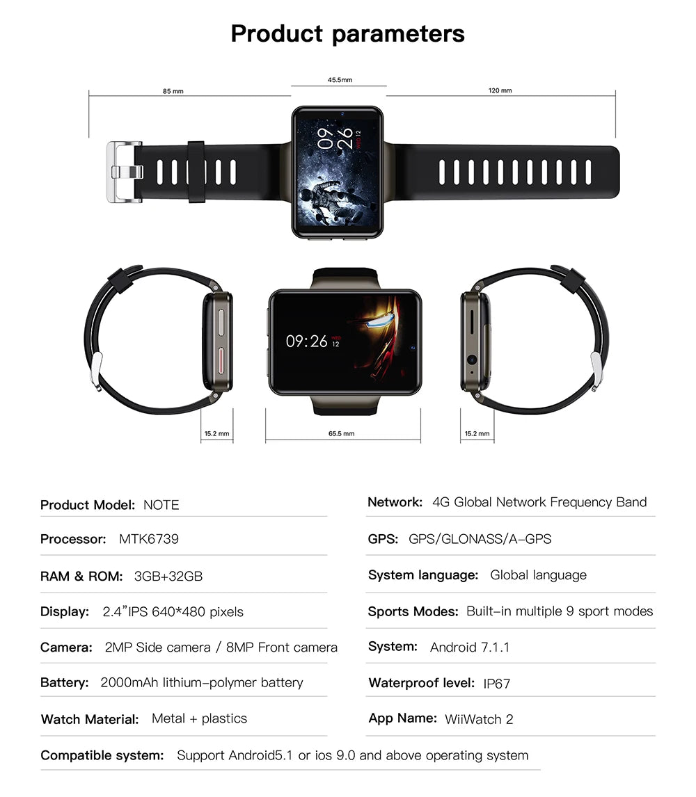 KOSPET Note 4G 1.43" GPS Smart Watch