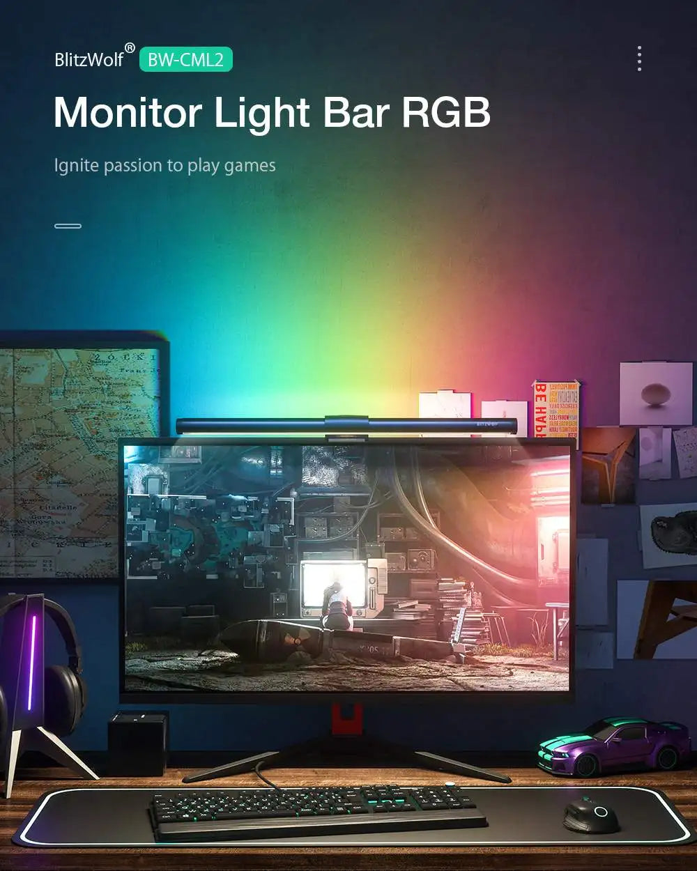 BLITZWOLF BW-CML2 RGB Computer Monitor Screen Light