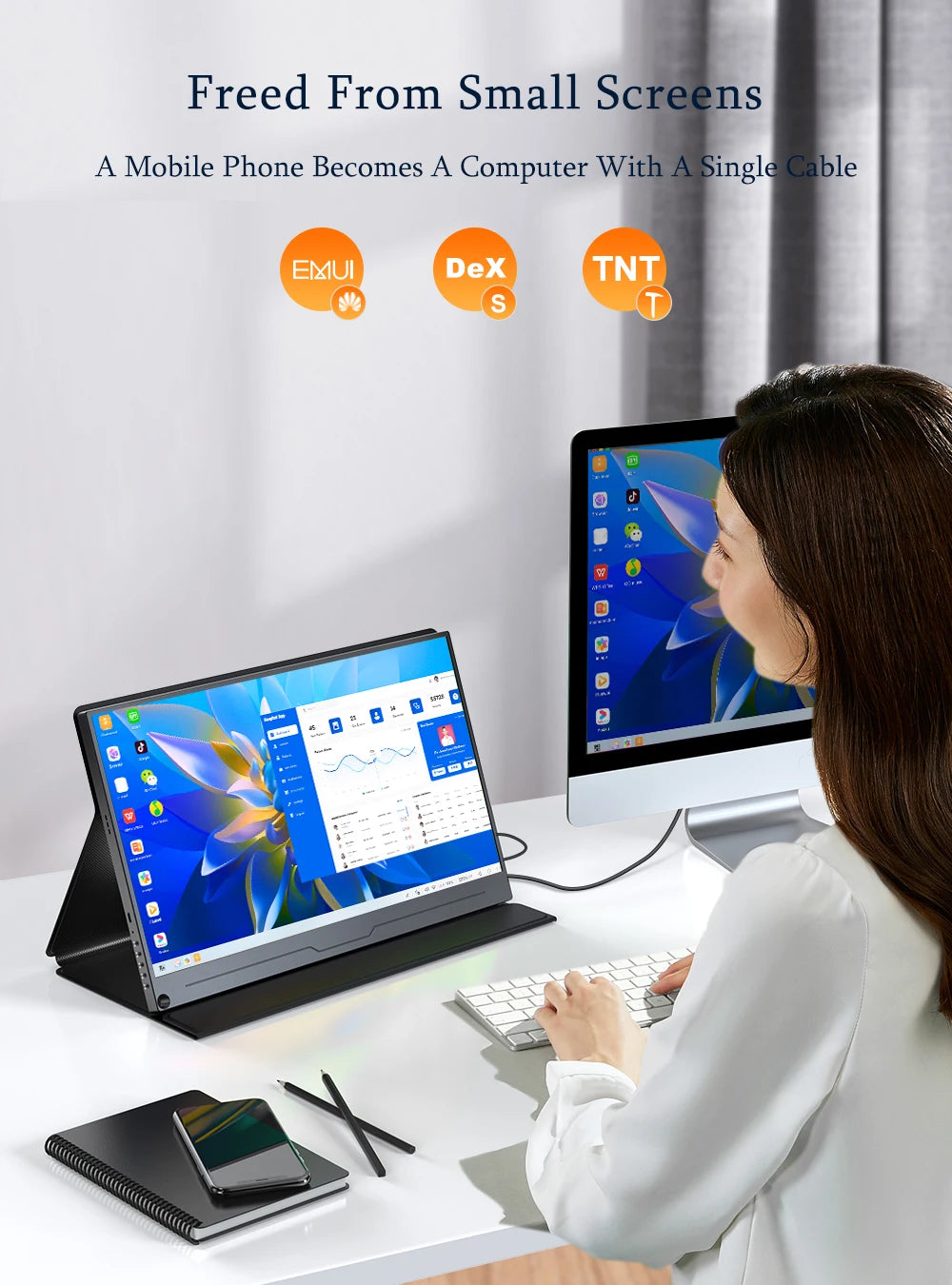 UPERFECT FHD 15.6" Portable Monitor with Integrated Stand