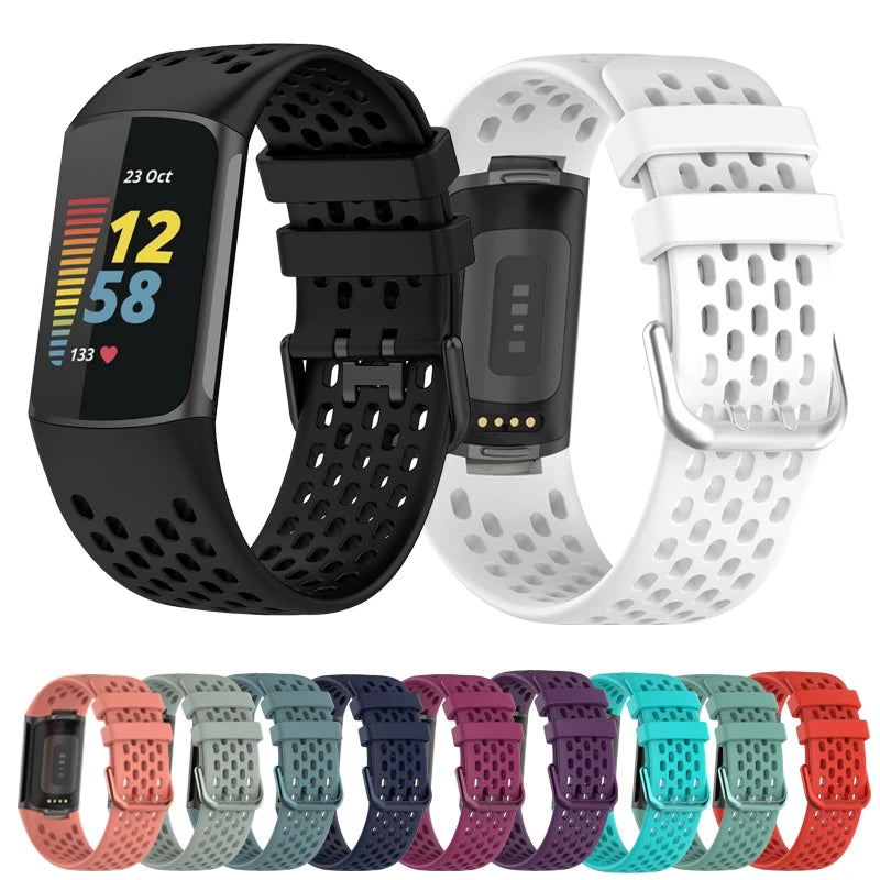 Silicone Sports Strap for Fitbit Charge 5 6